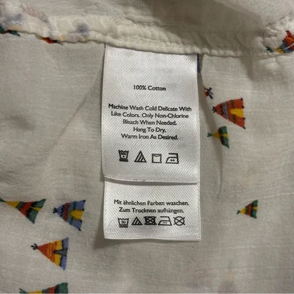 Eddie Bauer Teepee Print Button-Front Tank - Size Large - Picture 12 of 12